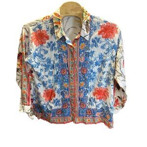 Soft Surroundings 2XL Floral Button Up Women's Shirt